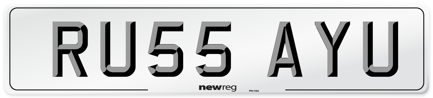 RU55 AYU Number Plate from New Reg